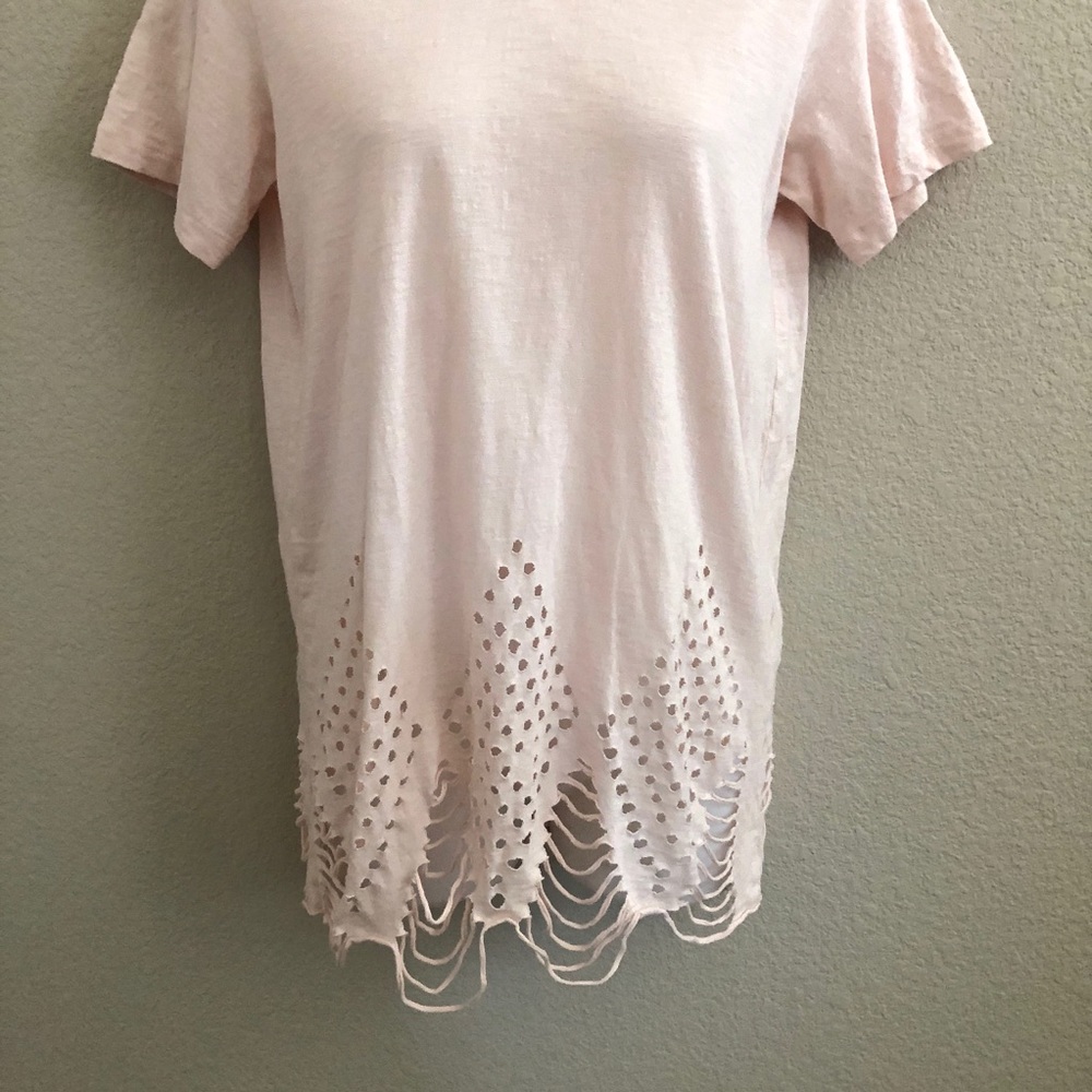 Pepin Anthropologie Short Sleeve Cut Out T-Shirt - Picture 5 of 7